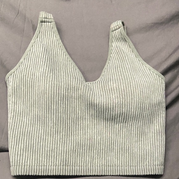 90 Degree By Reflex Light Gray Ribbed Tank Top - Picture 1 of 4